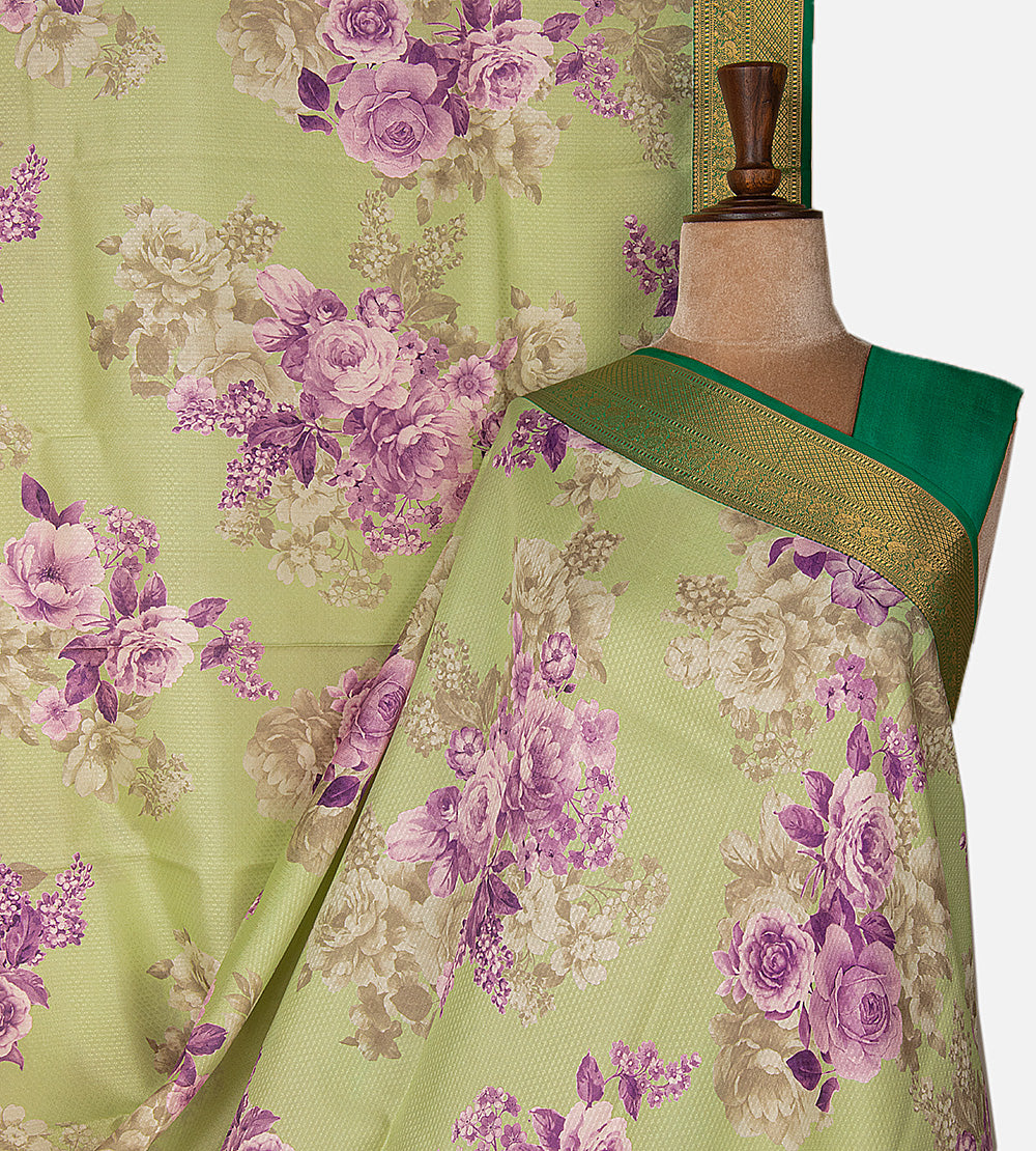 Pastel Green Soft Silk Saree