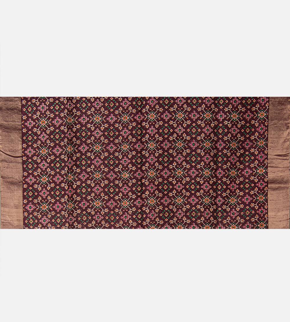 Aubergine Purple Raw Silk Saree
