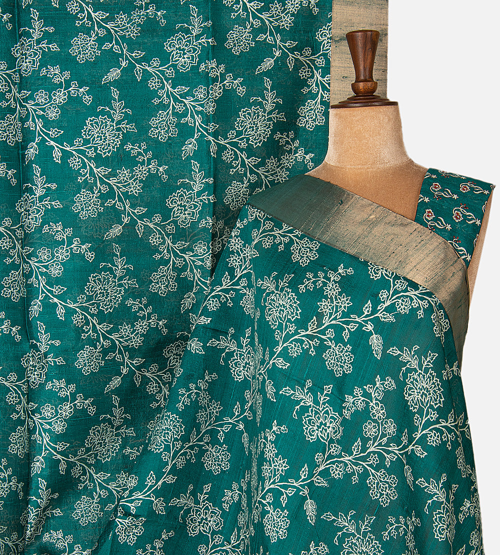 Blue Raw Silk Saree
