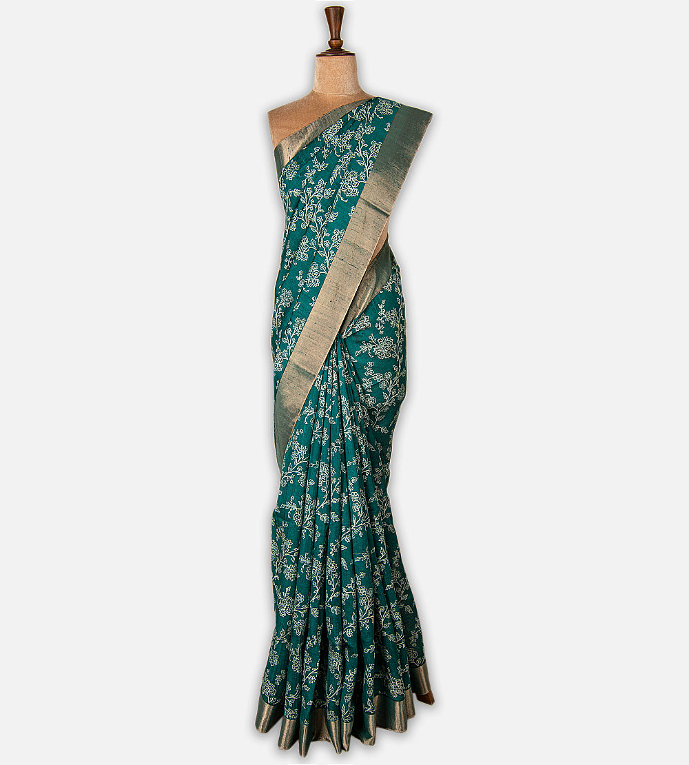 Blue Raw Silk Saree