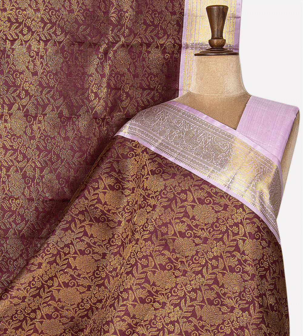 Dark Pink Kanchipuram Silk Saree