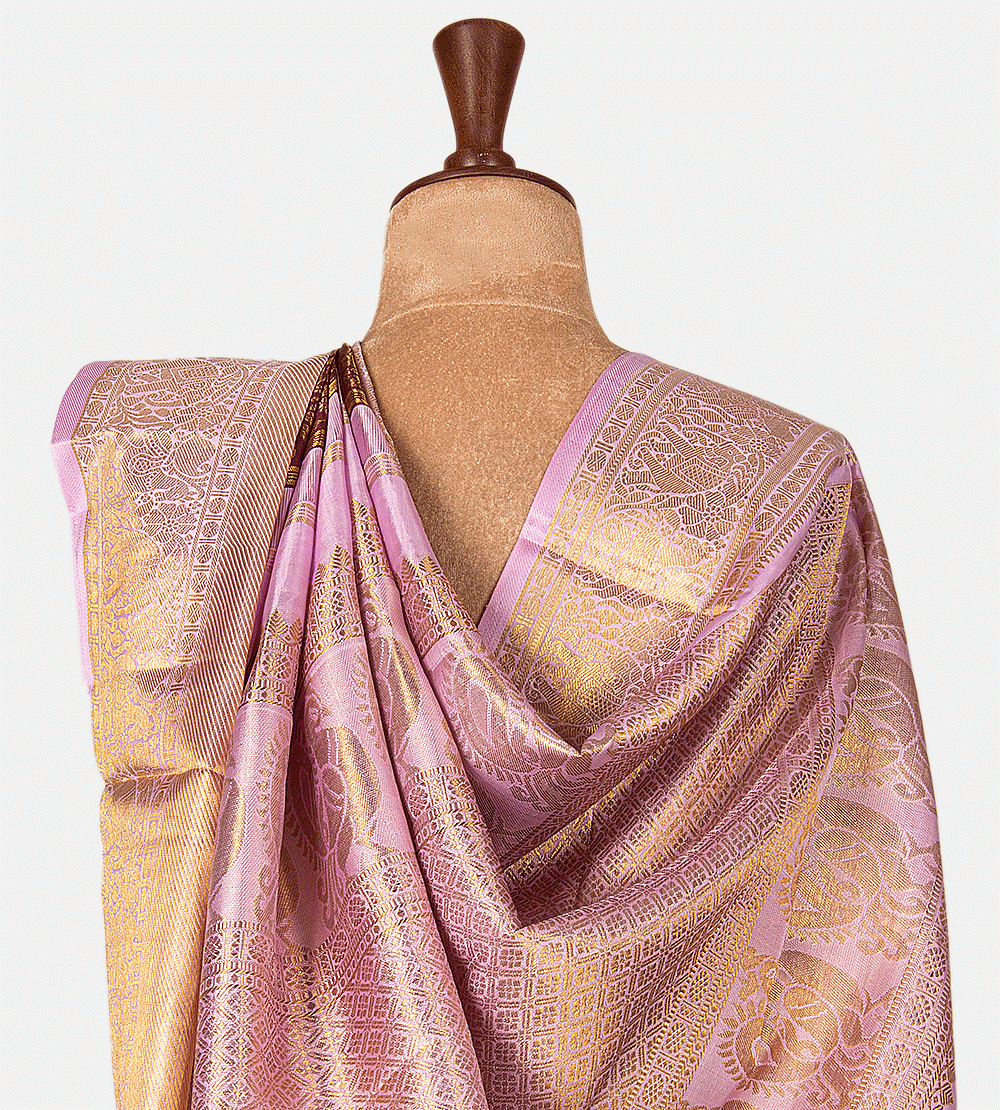 Dark Pink Kanchipuram Silk Saree