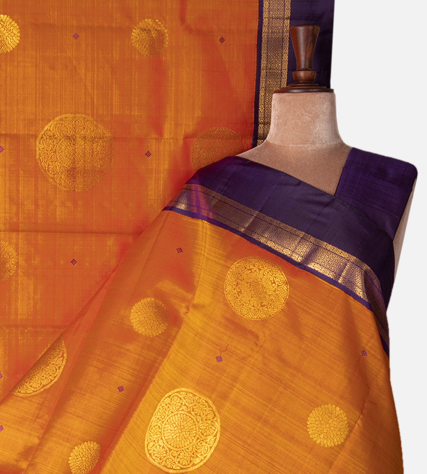 Orange Kanchipuram Silk Saree
