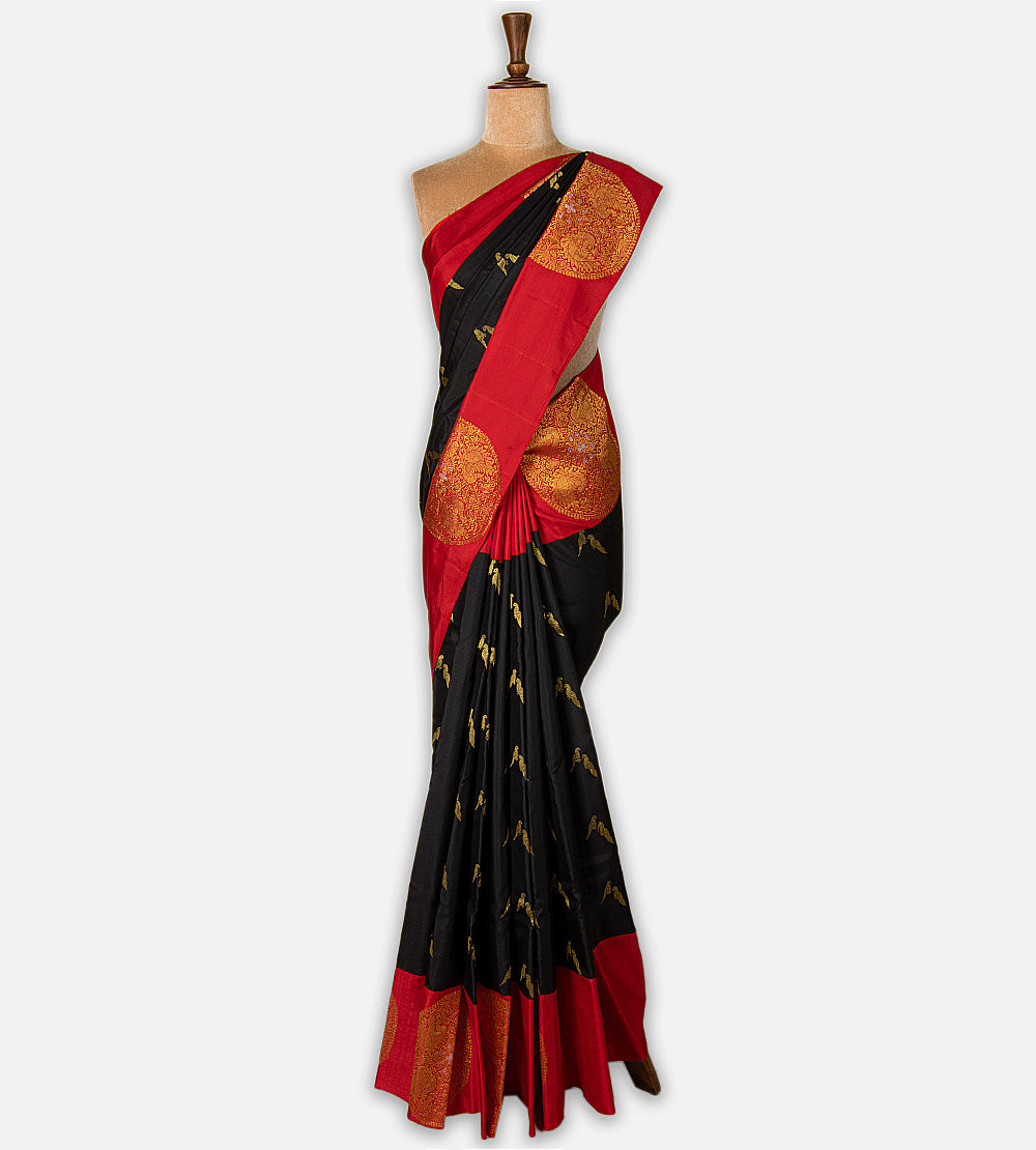 Black Gadwal Silk Saree