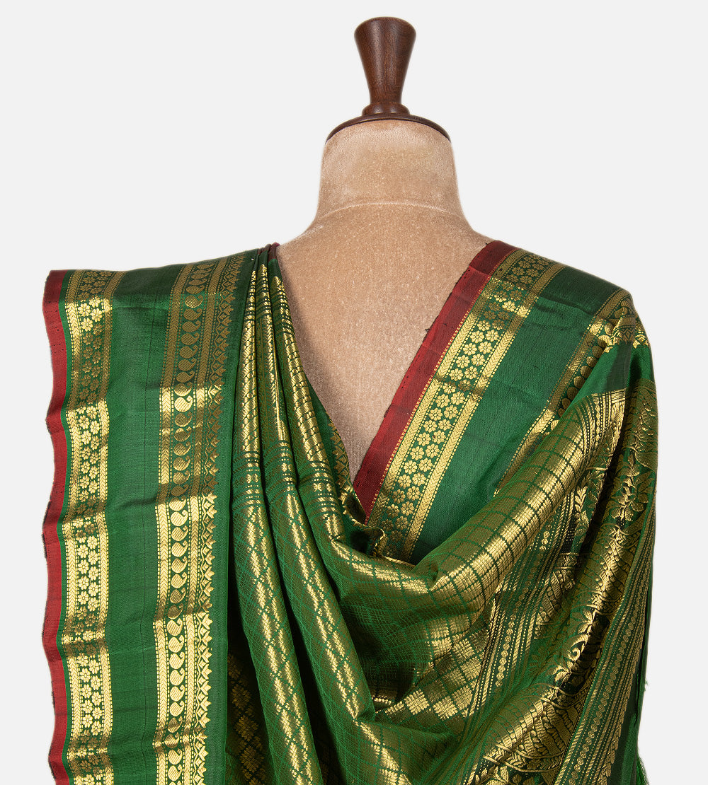 Red Gadwal Silk Saree
