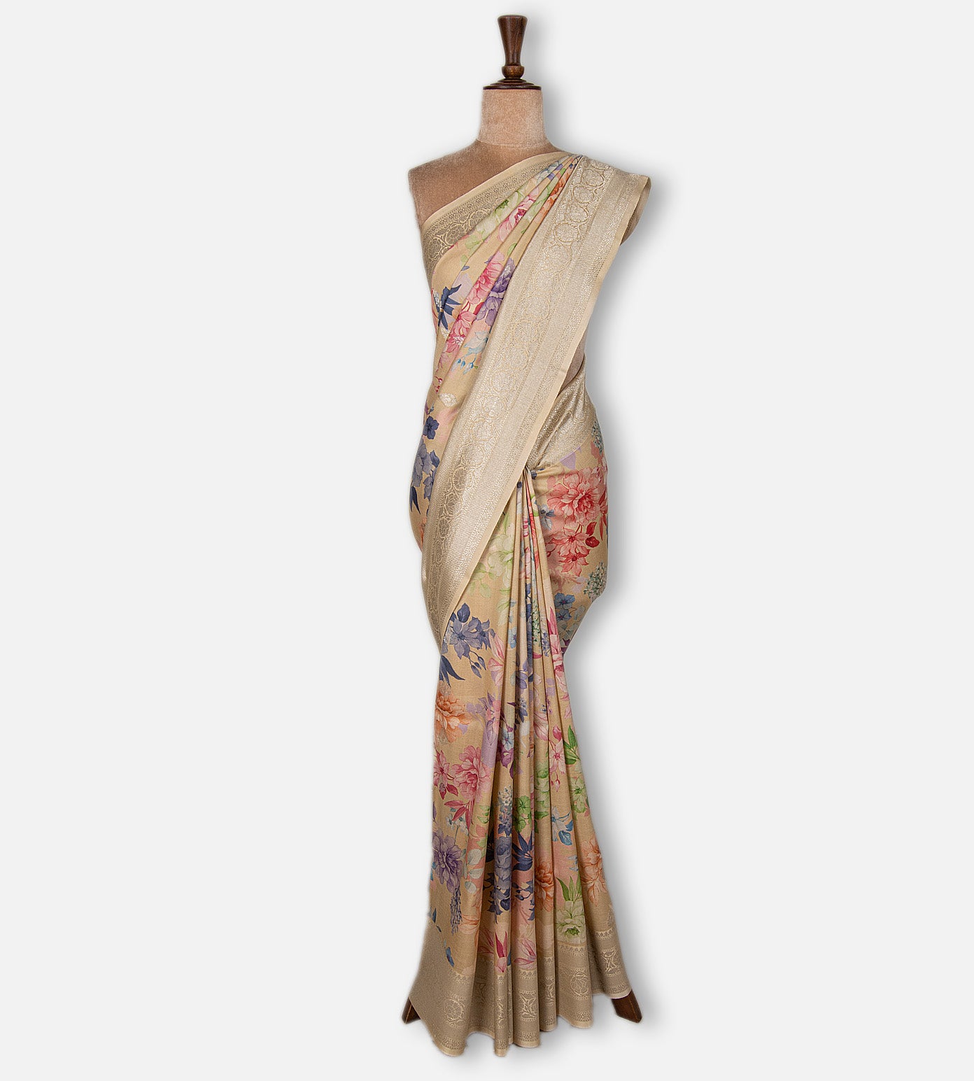 Light Beige Kattan Silk Saree