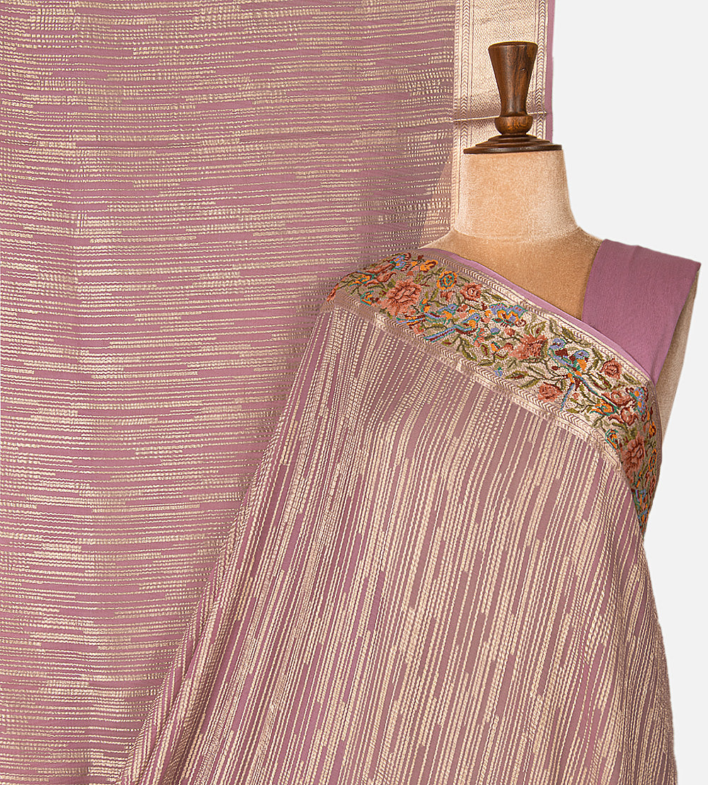 Mauve Banarasi Georgette Saree