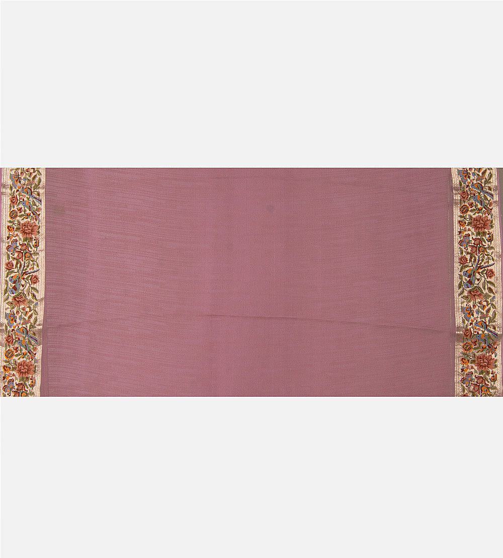 Mauve Banarasi Georgette Saree