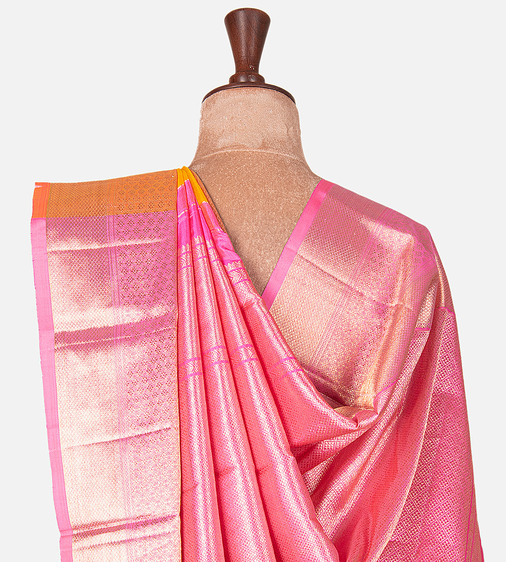 Yellow Kora Kanchipuram Silk Saree