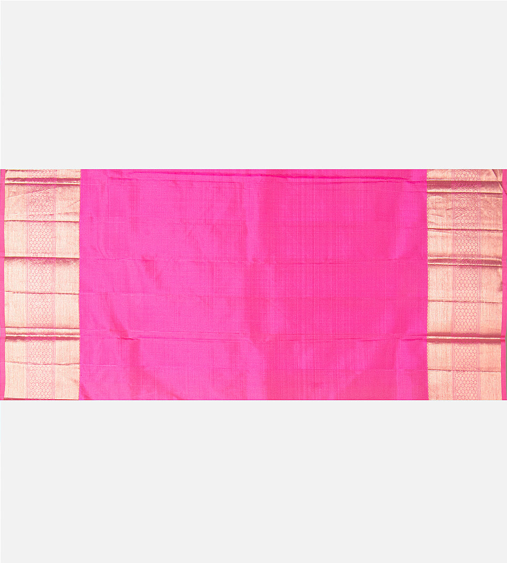 Yellow Kora Kanchipuram Silk Saree