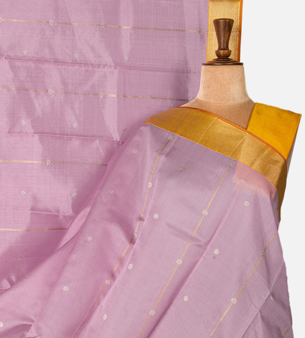 Light Pink Kora Kanchipuram Silk Saree