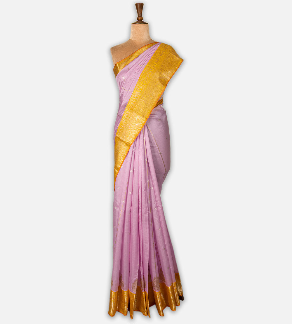 Light Pink Kora Kanchipuram Silk Saree