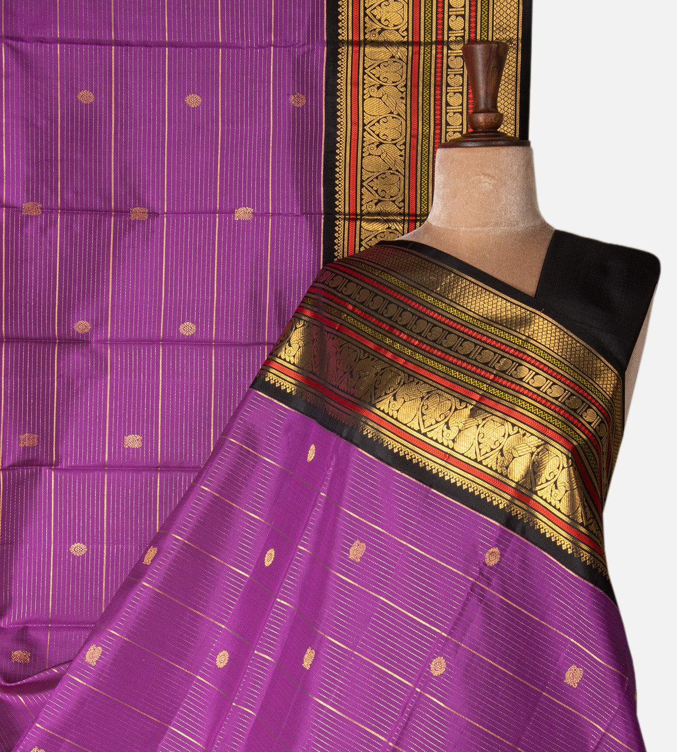 Purple Kanchipuram Silk Saree
