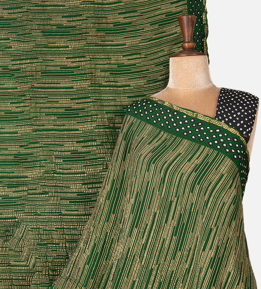Green Bandhani Georgette Saree