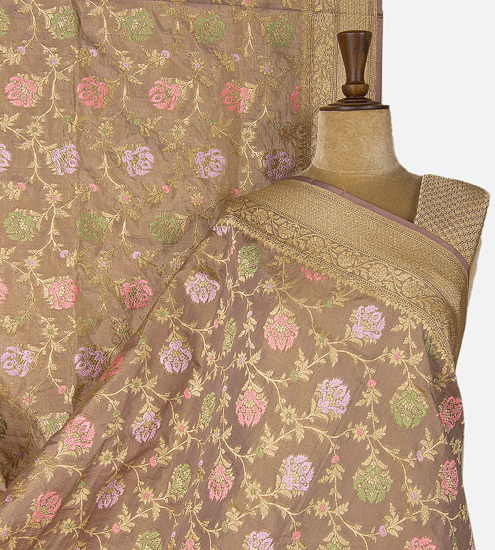 Brown Banarasi Silk Saree