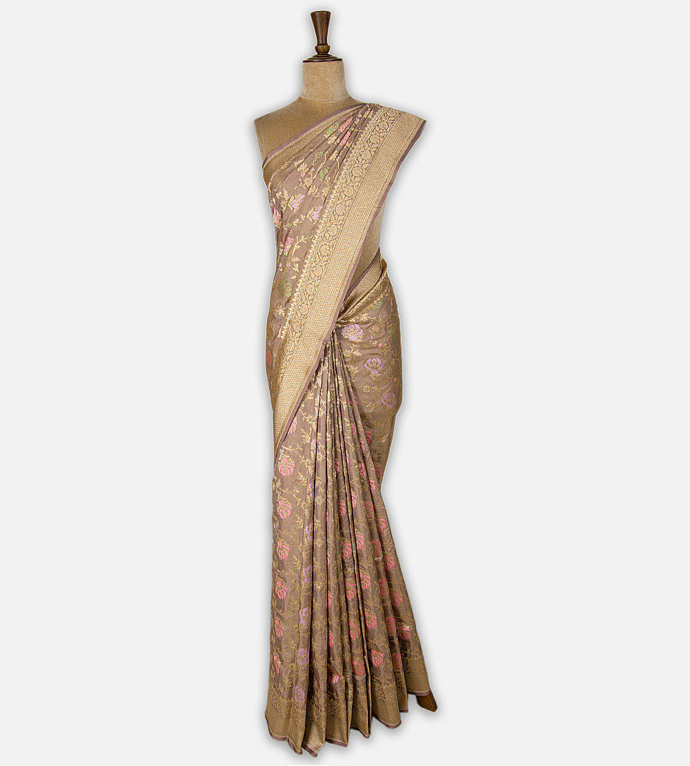 Brown Banarasi Silk Saree