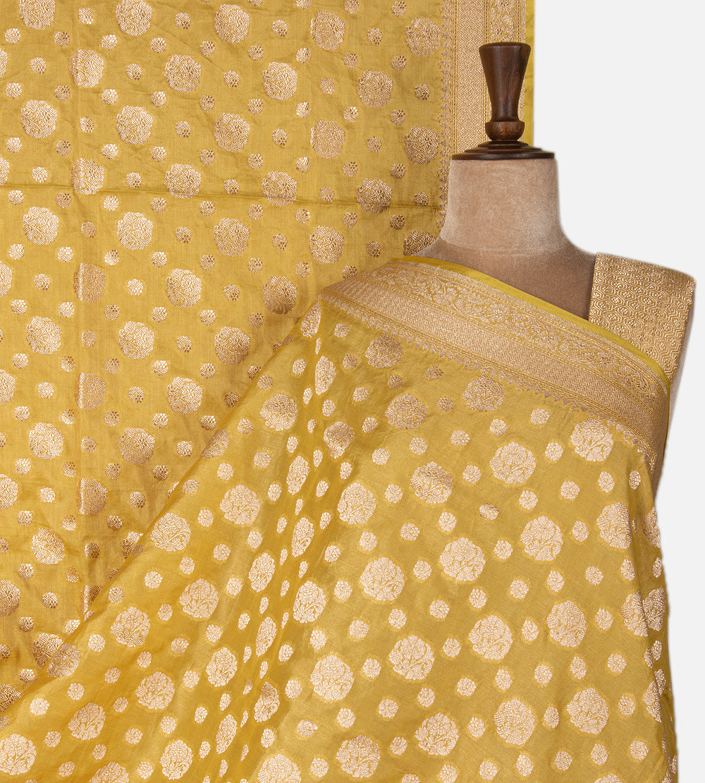 Gold Colour Banarasi Silk Saree