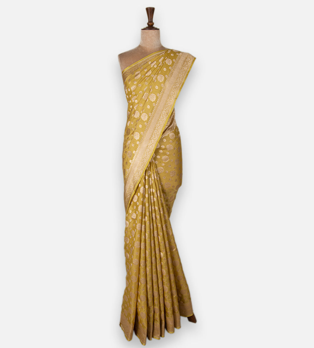 Gold Colour Banarasi Silk Saree