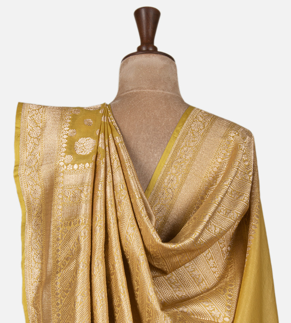 Gold Colour Banarasi Silk Saree
