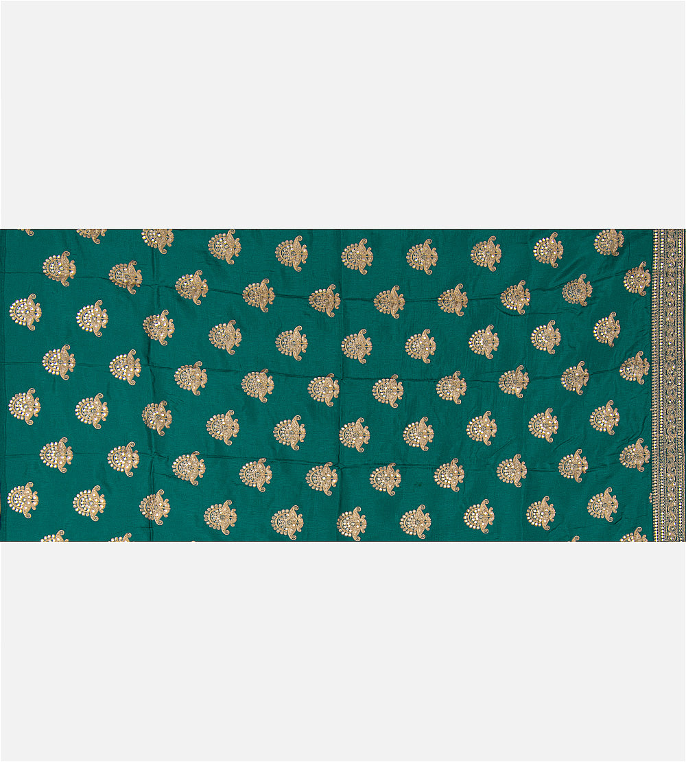 Deep Peacock Green Organza Saree