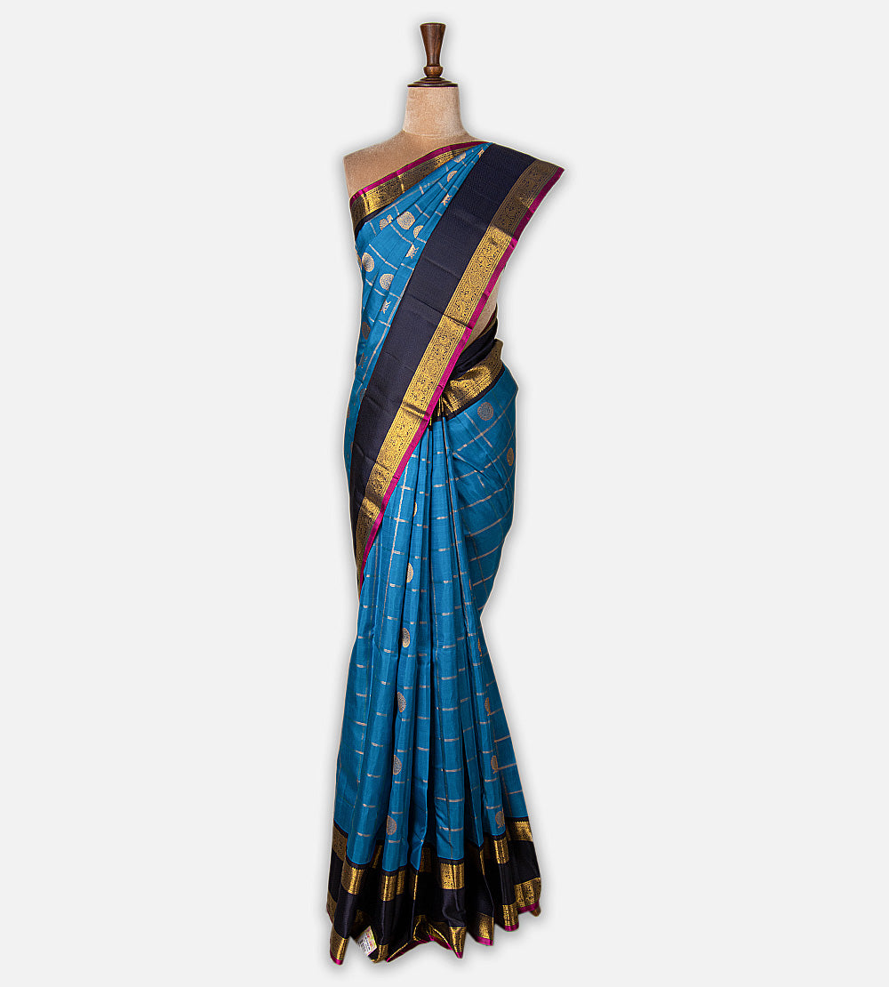 Blue Kanchipuram Silk Saree