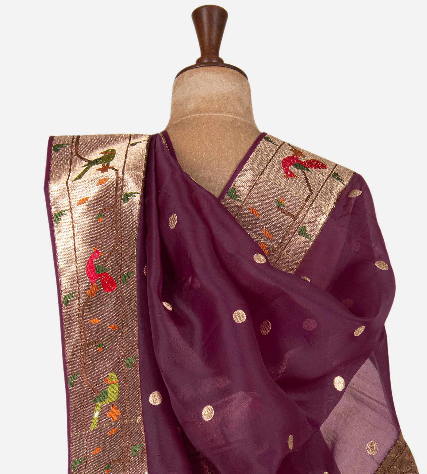 Dark Pink Organza Saree