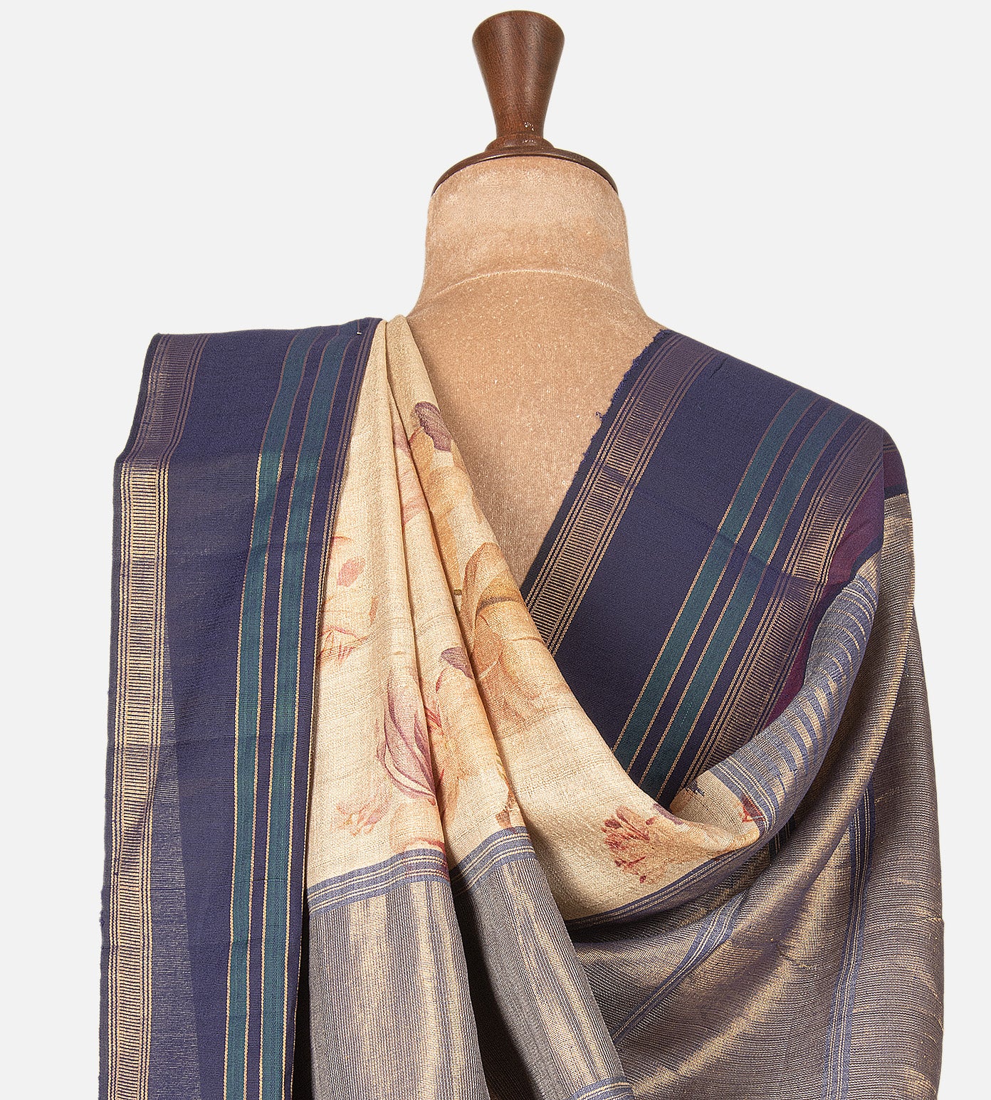 Beige Tussar Saree