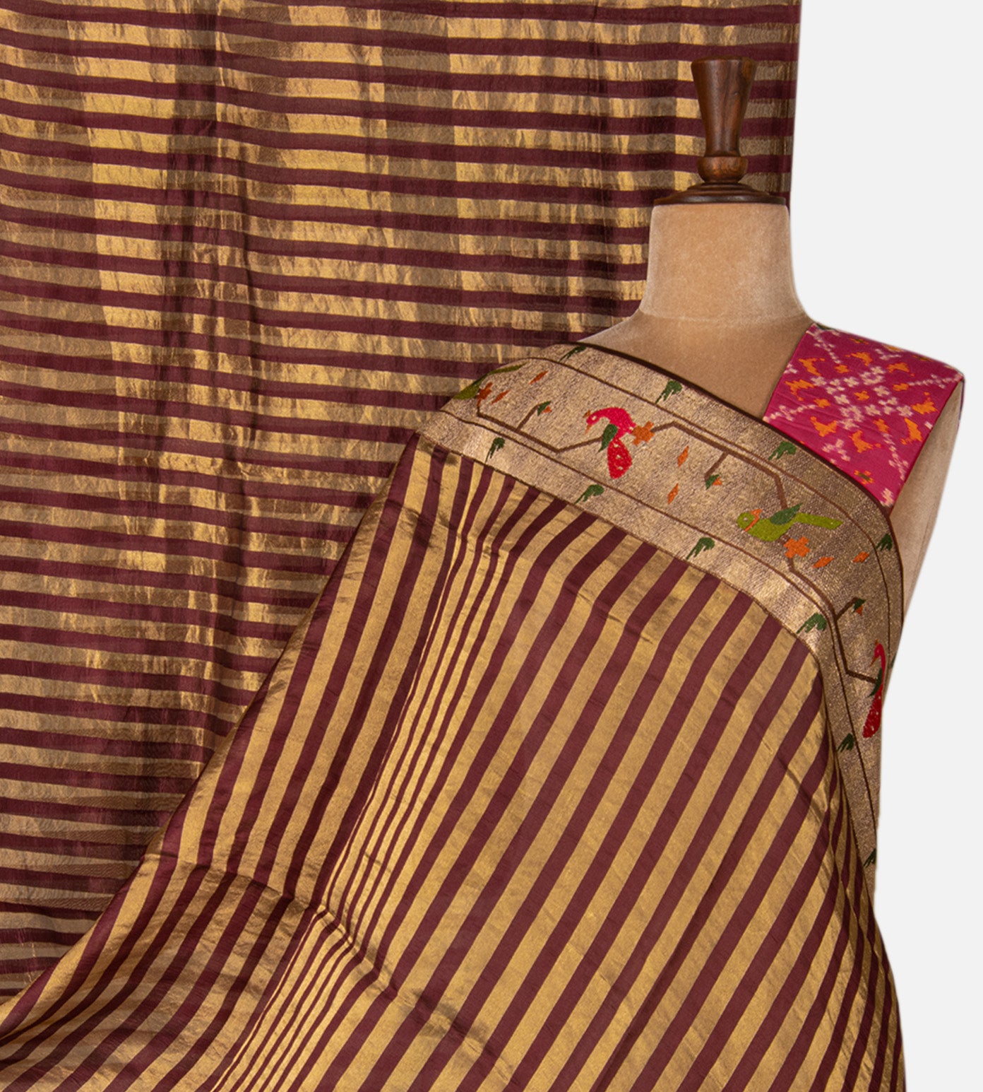 Deep Maroon Organza Saree