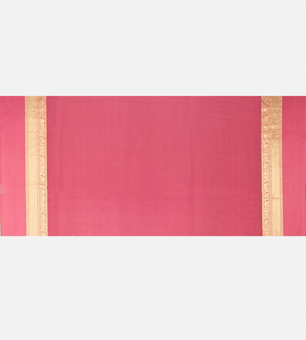 Pink Mysore Crepe Saree