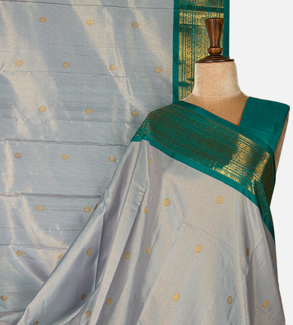 Grey Kanchipuram Silk Saree