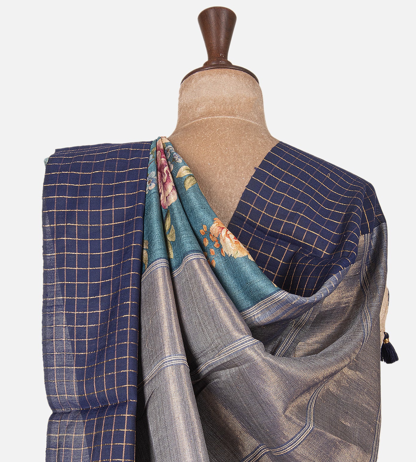 Light Blue Tussar Saree