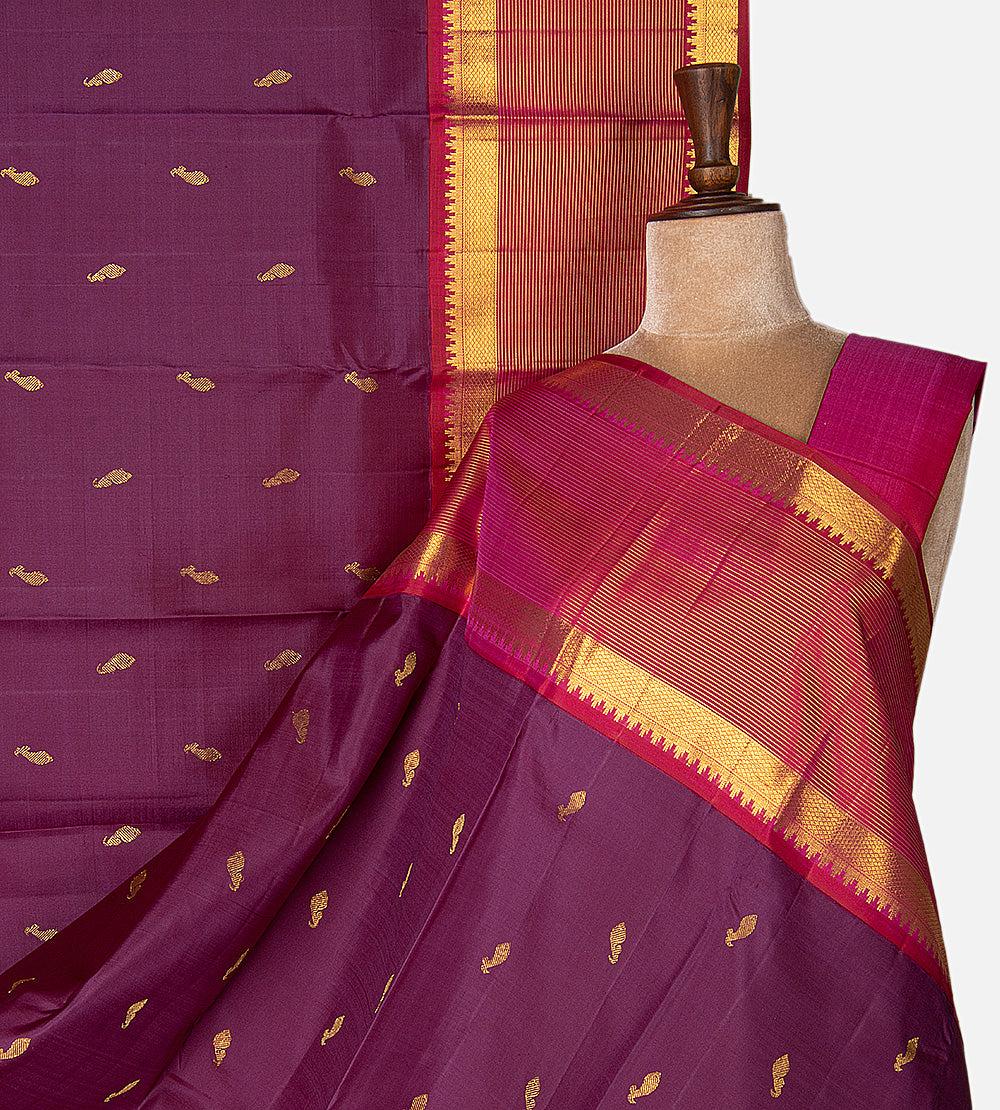 Purple Kanchipuram Silk Saree