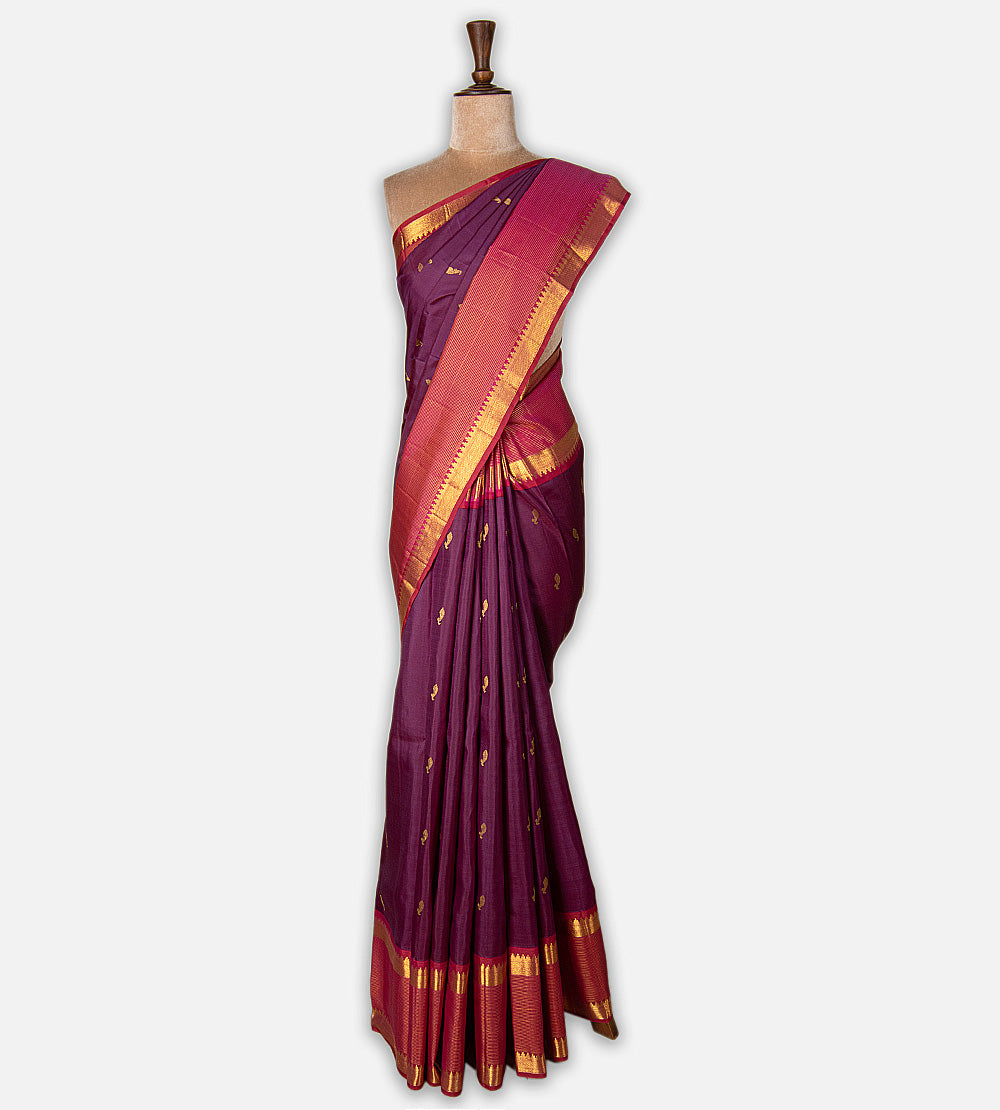Purple Kanchipuram Silk Saree