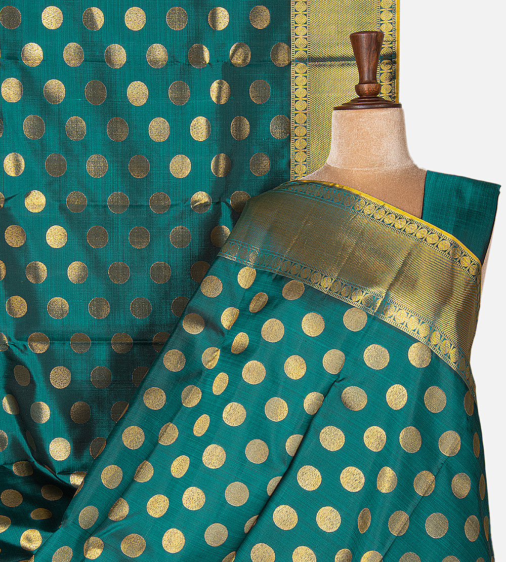 Teal Green Kanchipuram Silk Saree