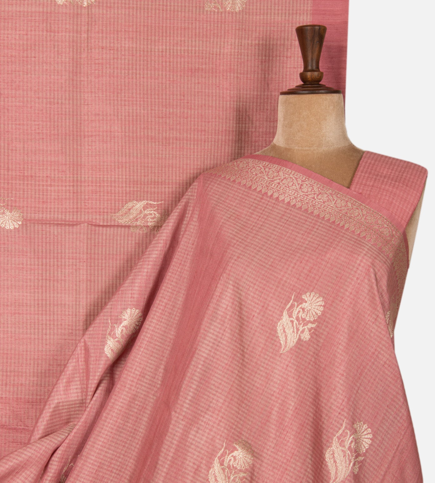 Pink Banarasi Tussar Saree