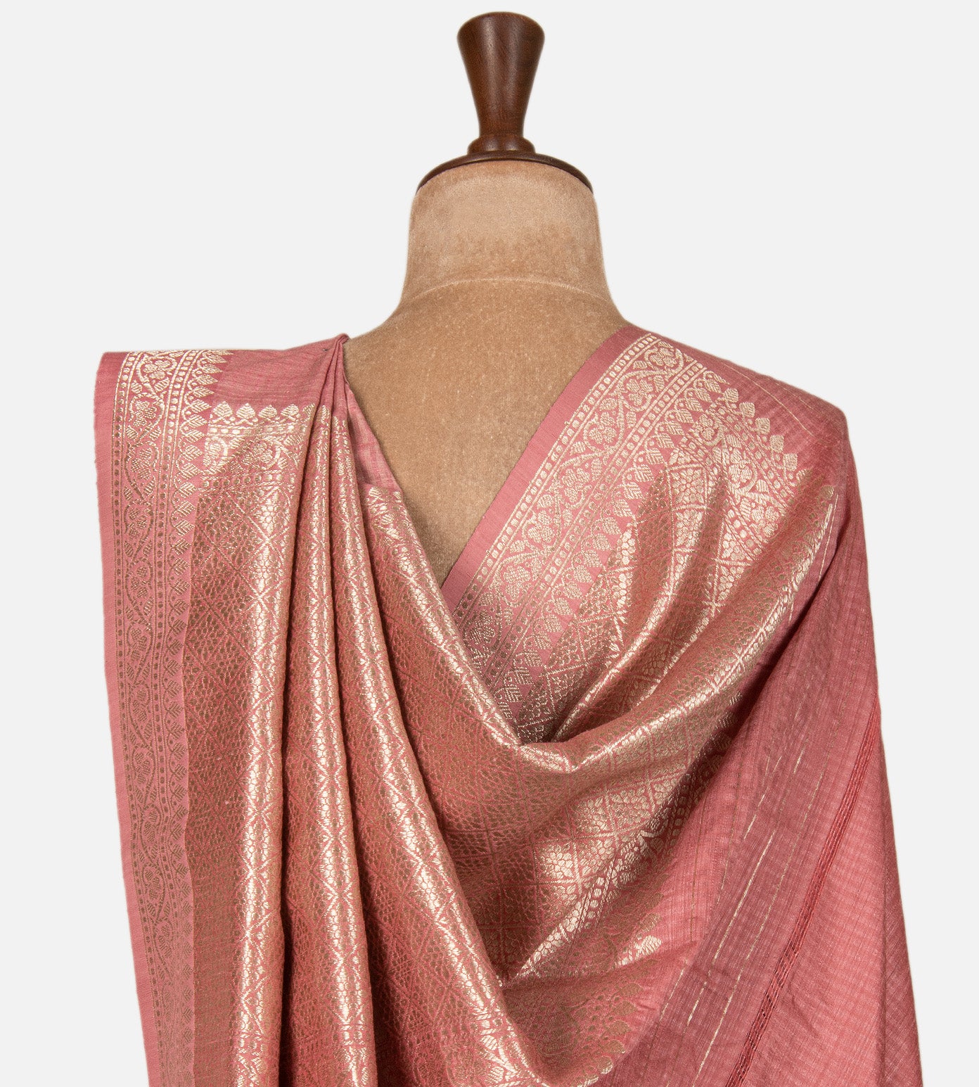 Pink Banarasi Tussar Saree