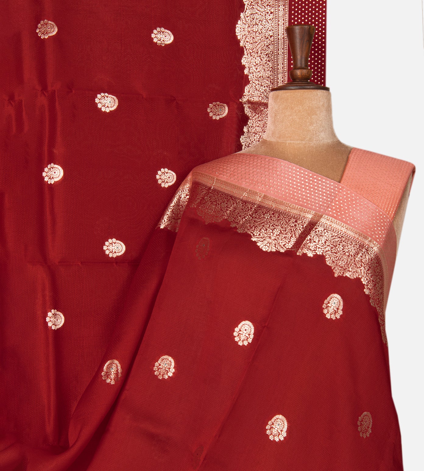 Red Chanderi Cotton Saree