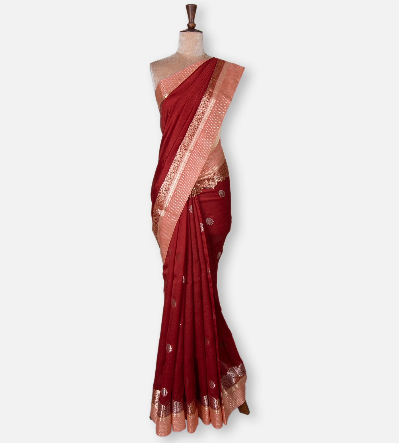 Red Chanderi Cotton Saree