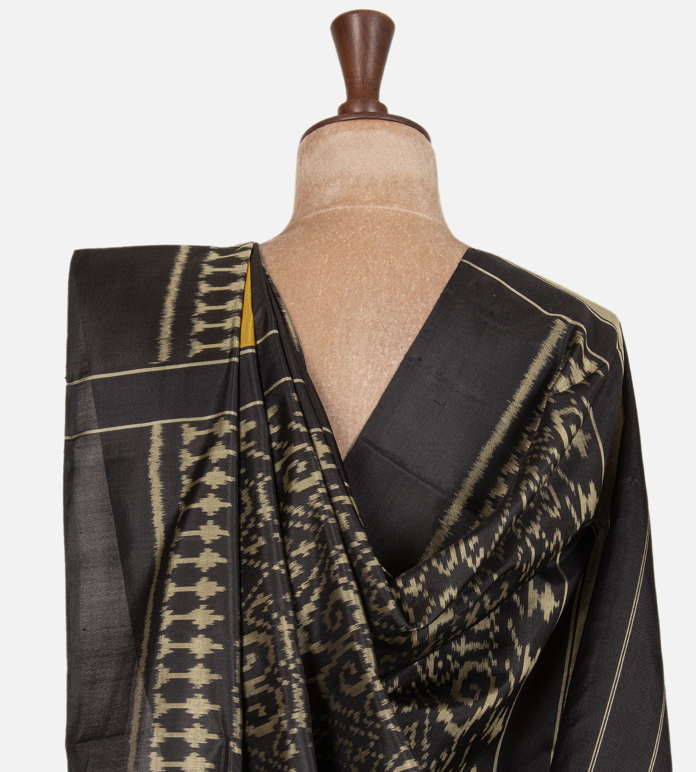 Black and Yellow Pataola Silk Saree