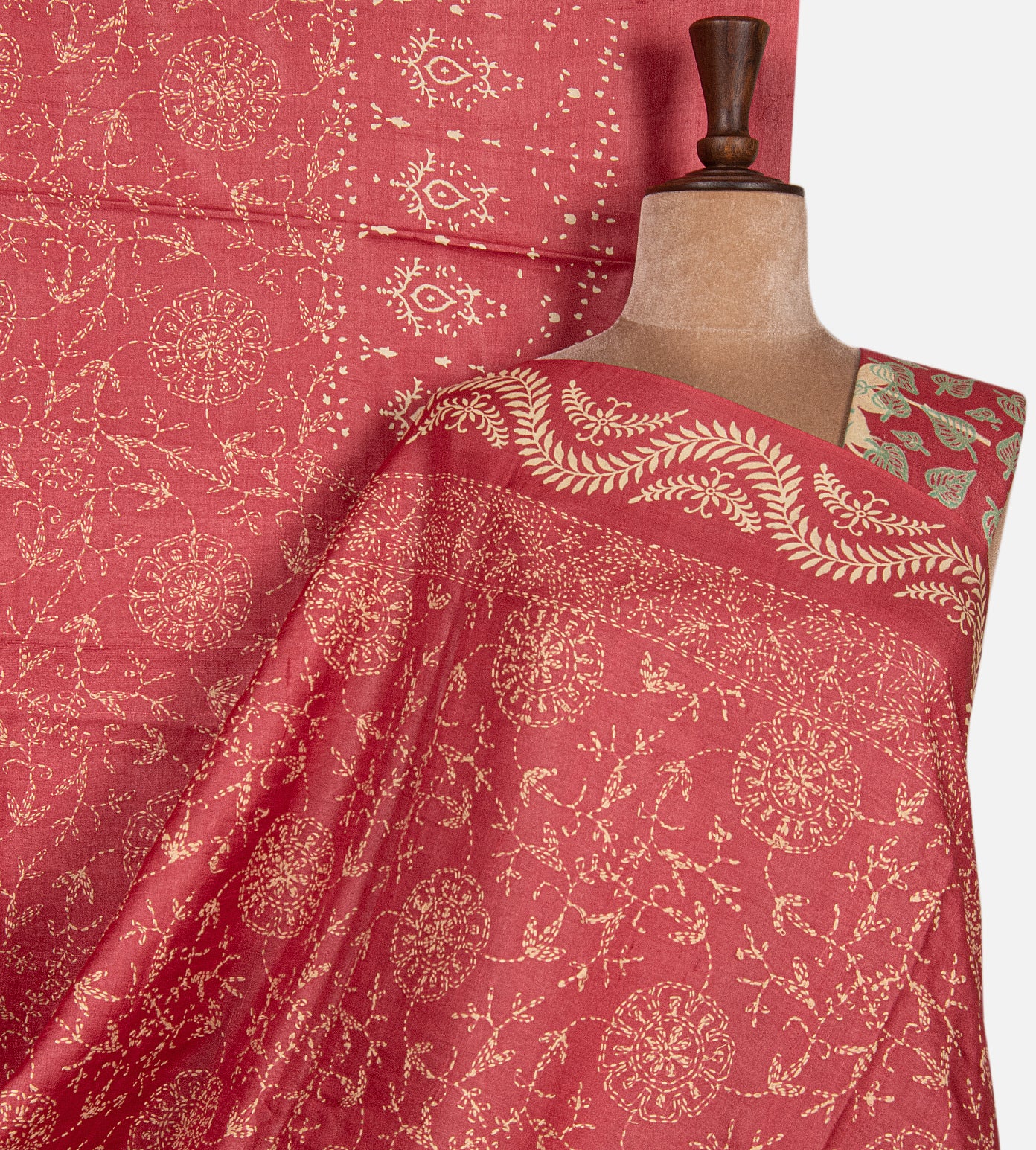 Red Tussar Saree
