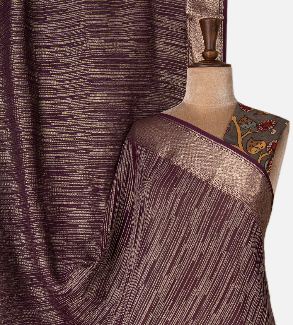 Purple Banarasi Georgette Saree
