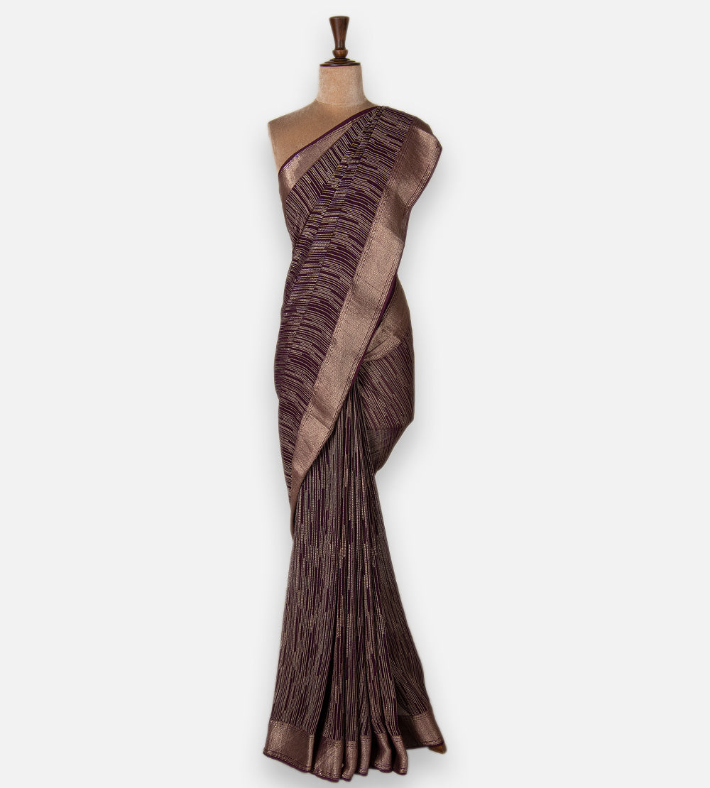 Purple Banarasi Georgette Saree