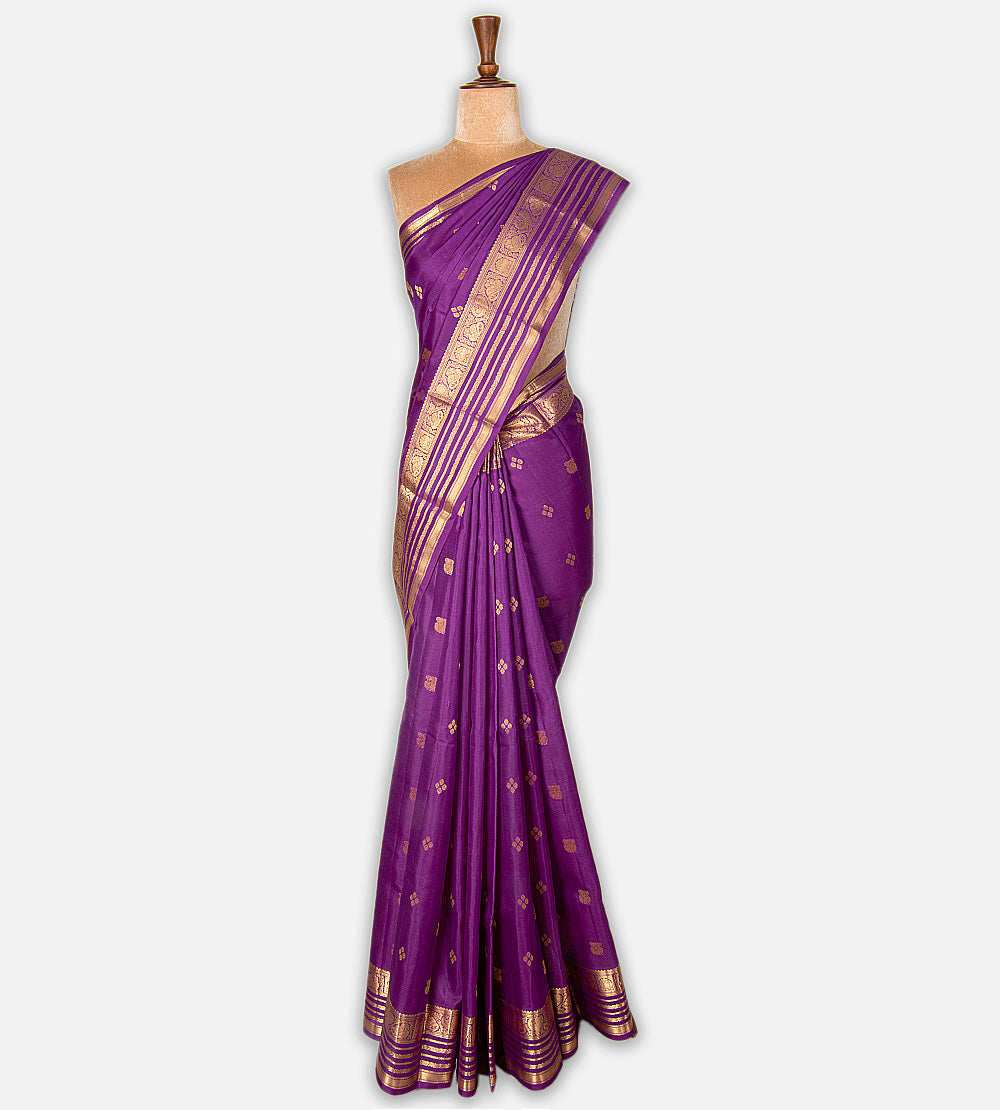 Bright Purple Soft Silk Saree