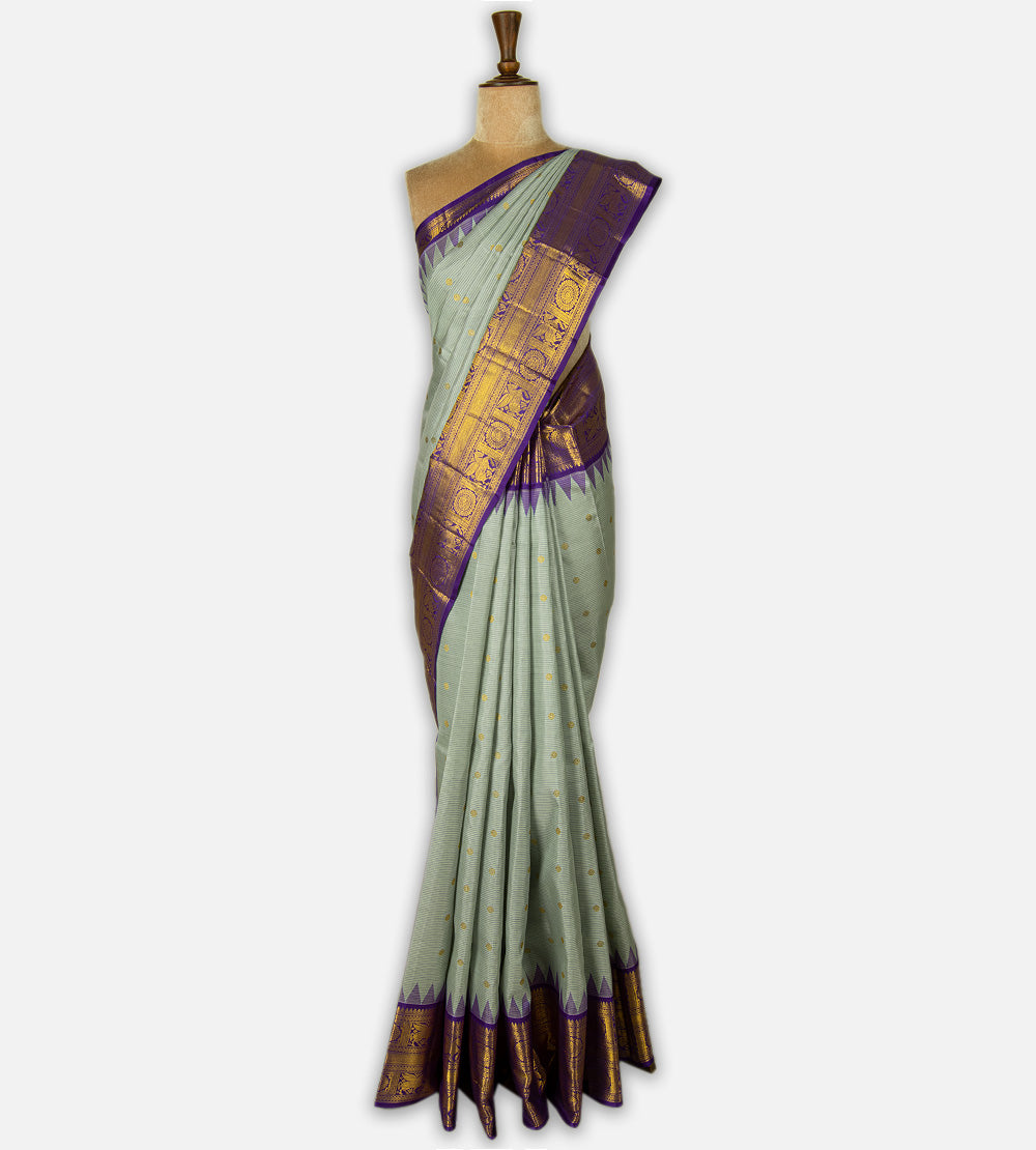 Sage Green Kanchipuram Silk Saree
