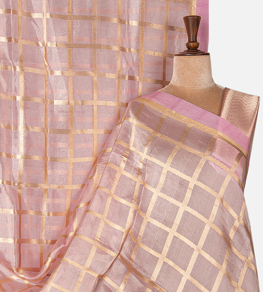 Light Pink Tissue Organza Saree