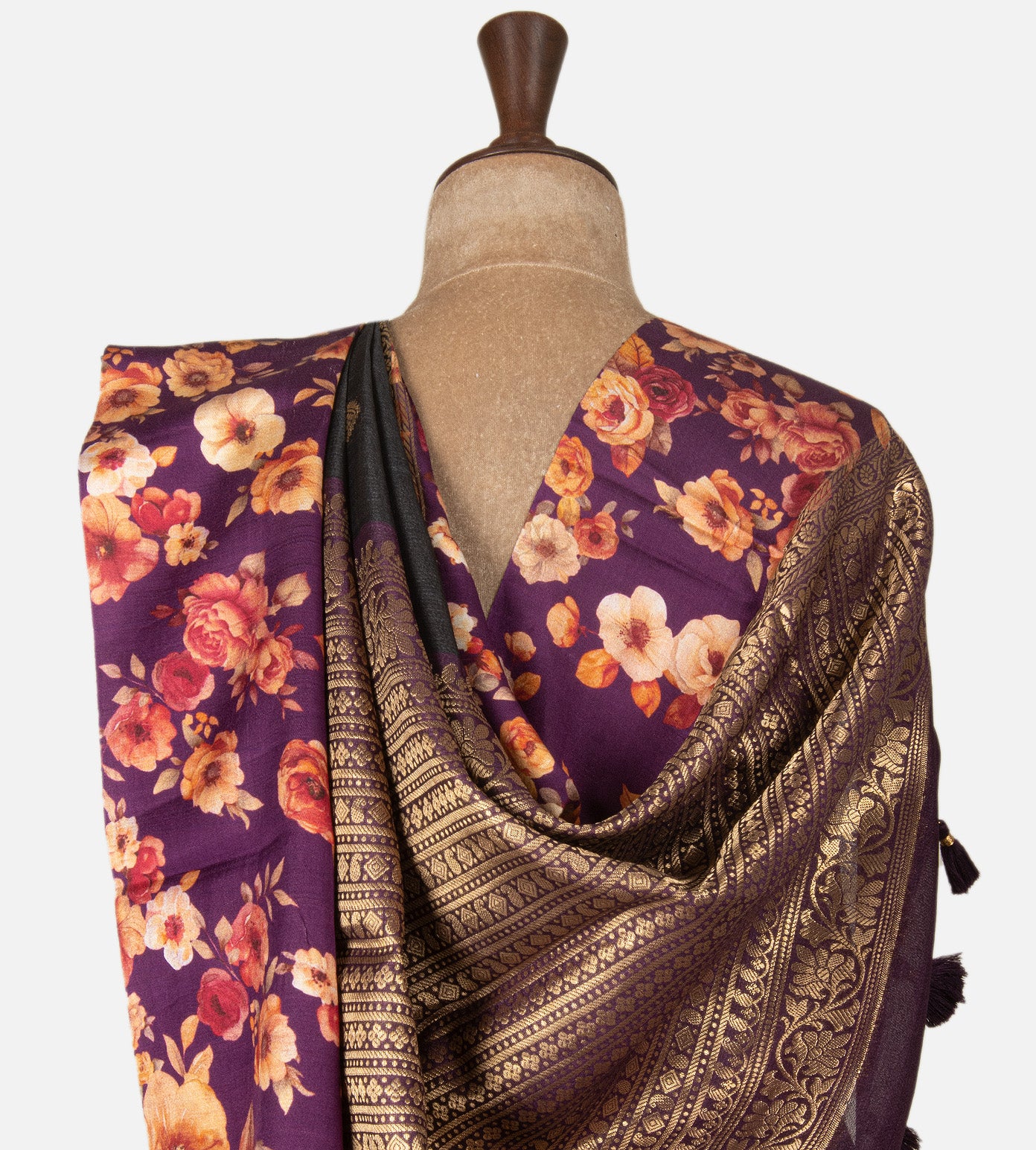 Black Tussar Saree