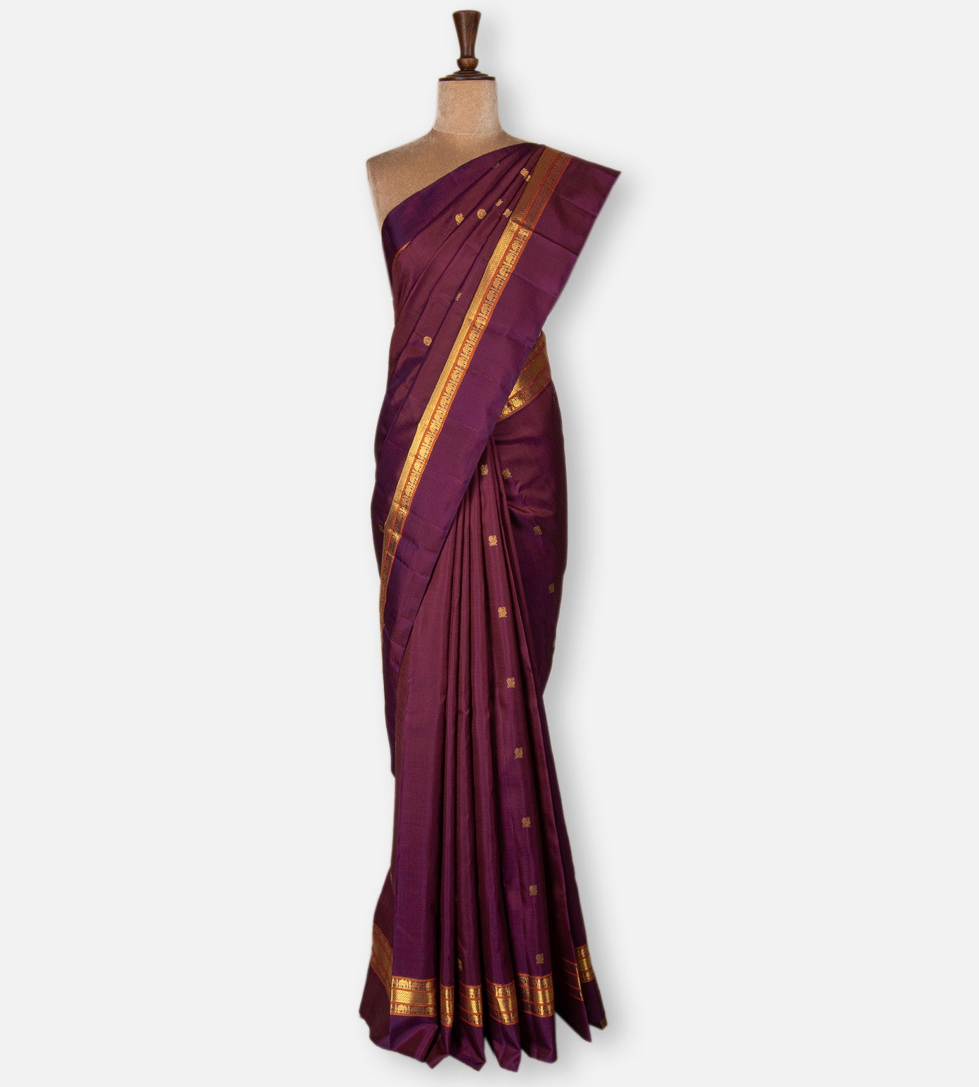 Dark Pink Kanchipuram Silk Saree