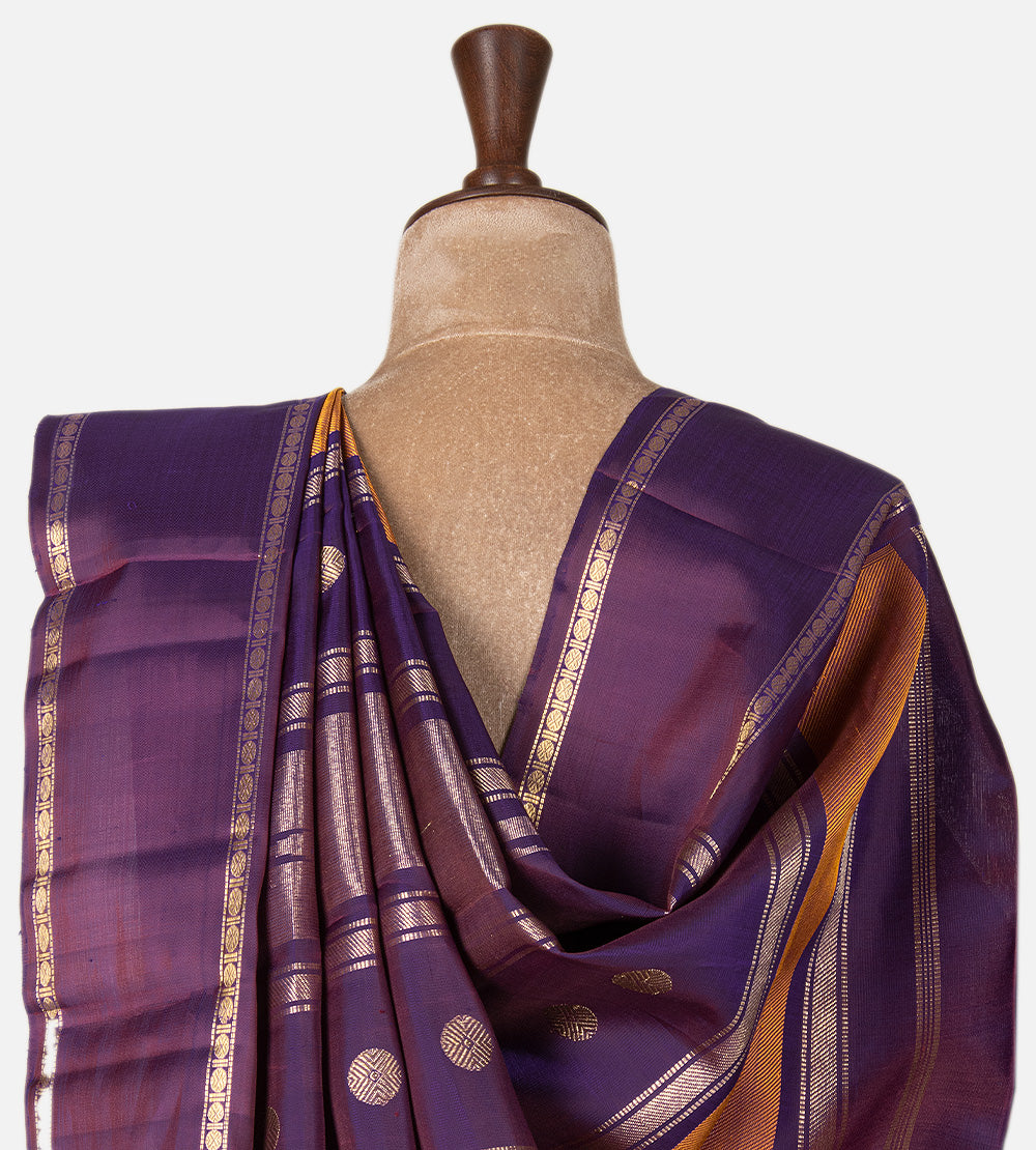 Purple Kanchipuram Silk Saree