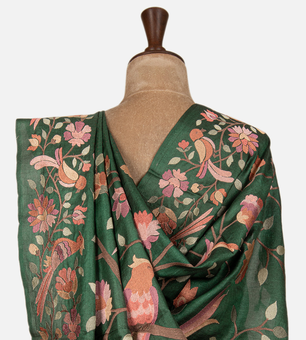 Green Tussar Saree