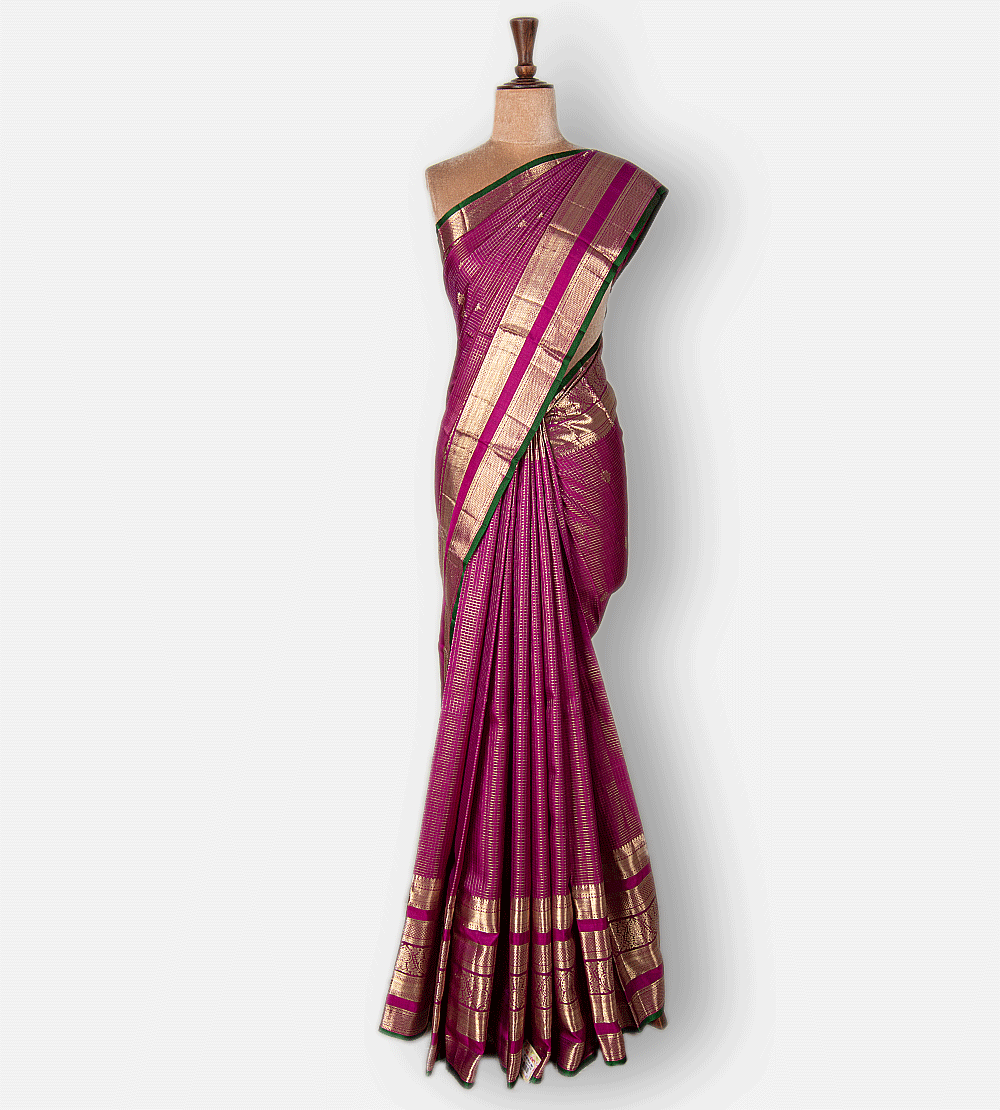 Berry Pink Kanchipuram Silk Saree